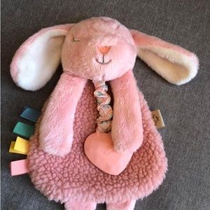 Itzy Ritzy pink bunny lovie plush teether toy